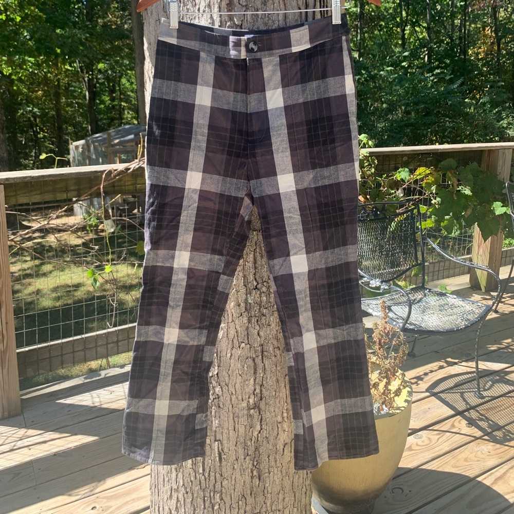 Plaid Kick Flares